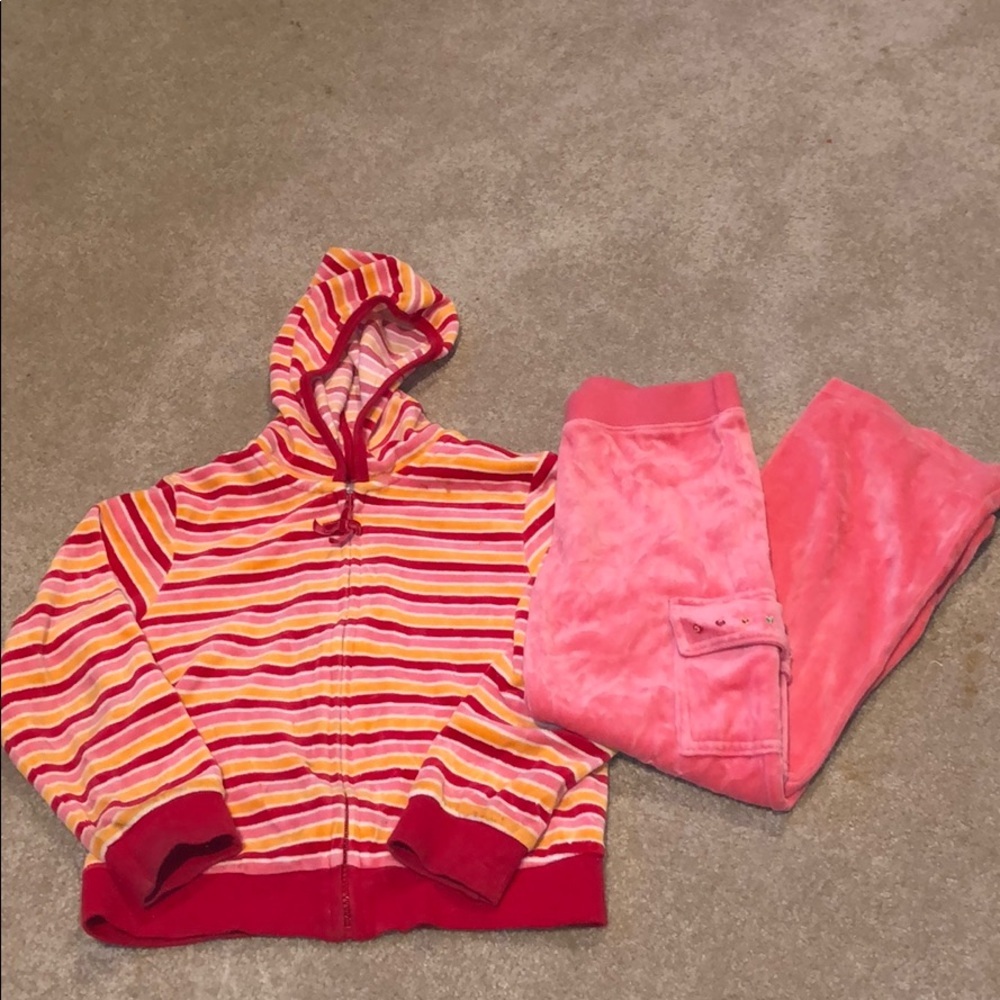 Gymboree velour hoodie/pant set for girls
